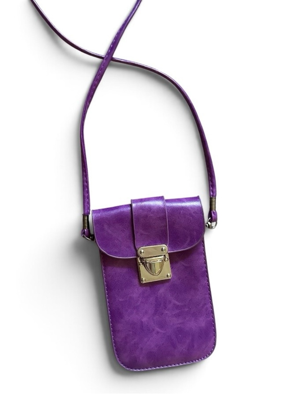 Purple Vegan Leather Crossbody Bag